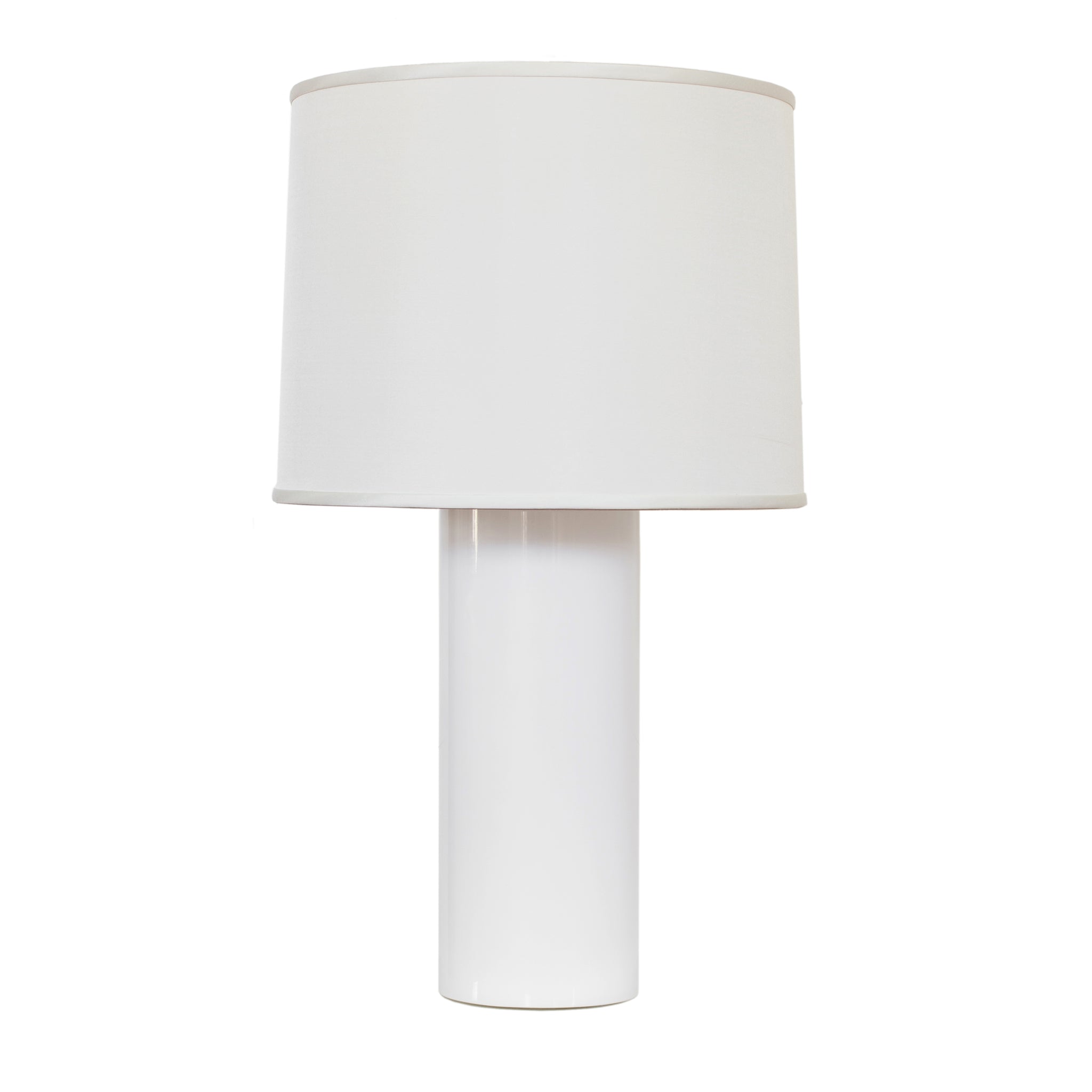 Moon Glow Table Lamp by Barbara Barry for Visual Comfort & Co. in White Glass with Silk Shade