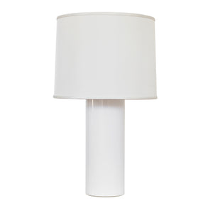 Moon Glow Table Lamp by Barbara Barry for Visual Comfort & Co. in White Glass with Silk Shade