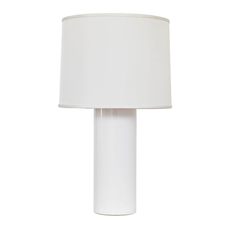 Moon Glow Table Lamp by Barbara Barry for Visual Comfort & Co. in White Glass with Silk Shade