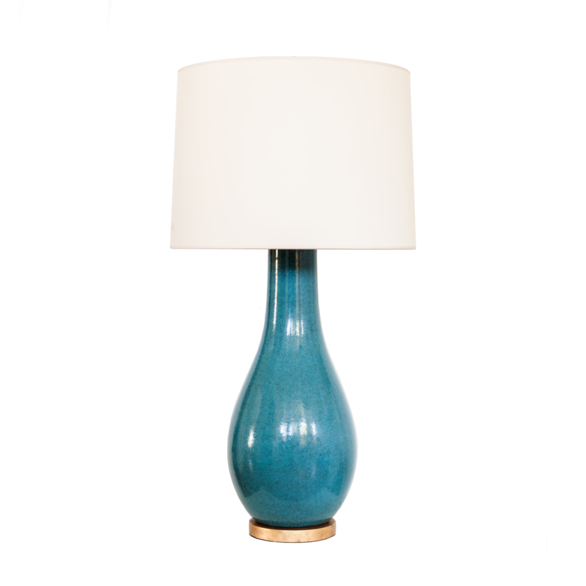 Orson Balustrade Form Table Lamp in Oslo Blue. Also available in Denim Porcelain