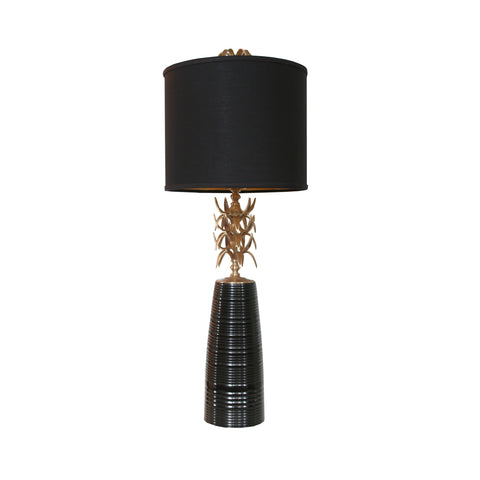 Ananas Table Lamp in black with black shade