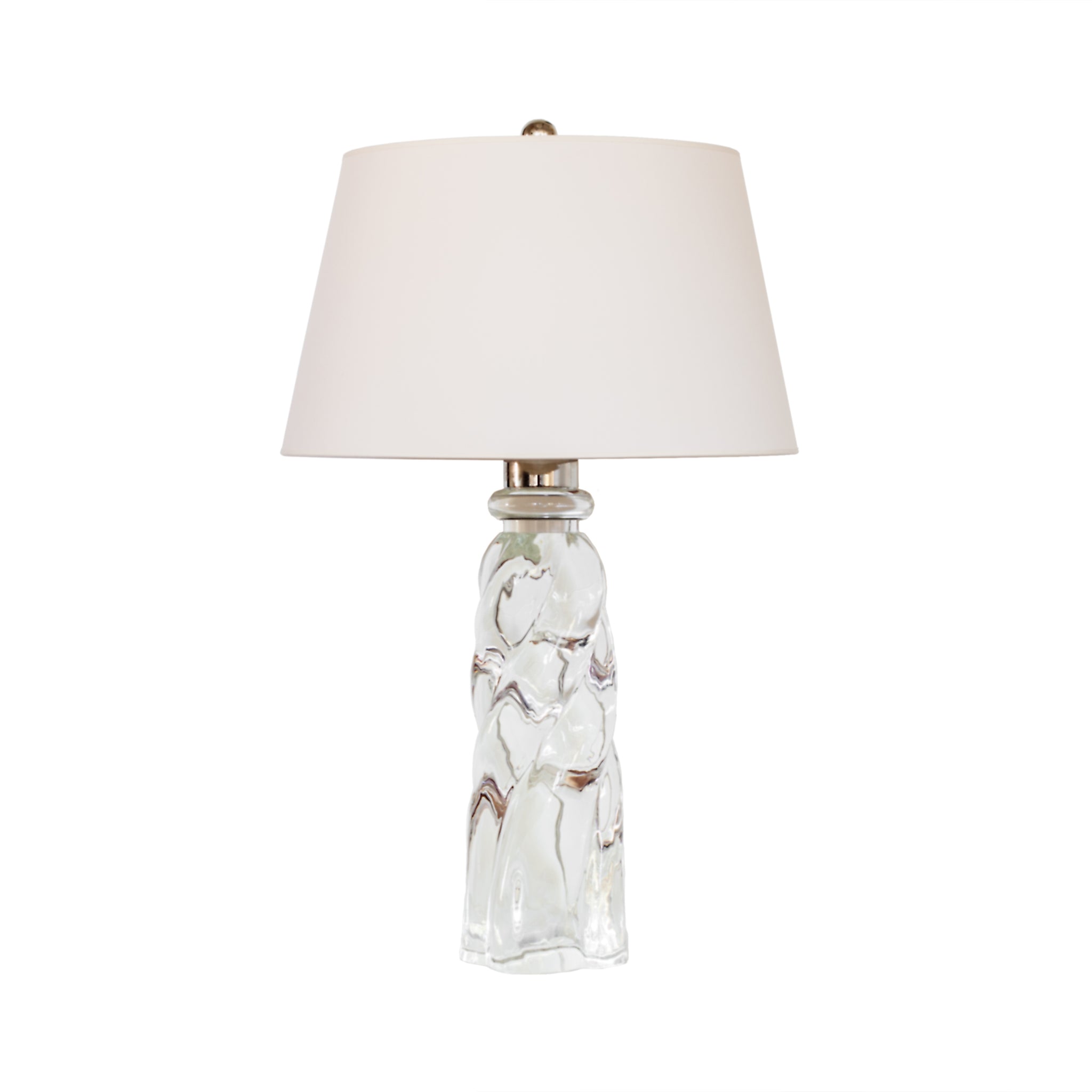 Westport Table Lamp in Crystal by Visual Comfort & Co. with natural paper shade