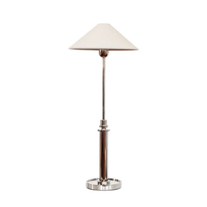 Hargett Buffet Lamp by J. Randall Powers for Visual Comfort & Co. in Polished Nickel with Natural Paper Shade