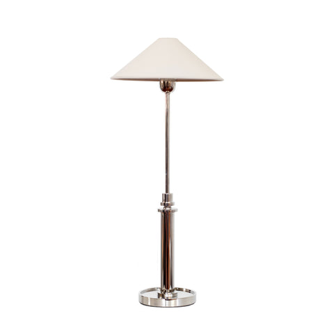 Hargett Buffet Lamp by J. Randall Powers for Visual Comfort & Co. in Polished Nickel with Natural Paper Shade